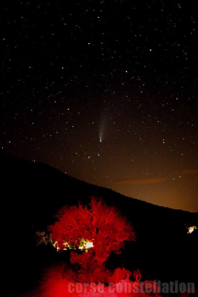 Cliché de la comète Neowise pris au col de Cardo le 22/07/2020